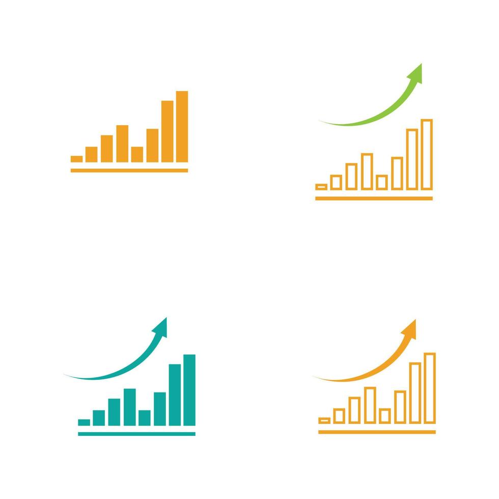 modello di progettazione dell'illustrazione di vettore dell'icona del grafico in crescita
