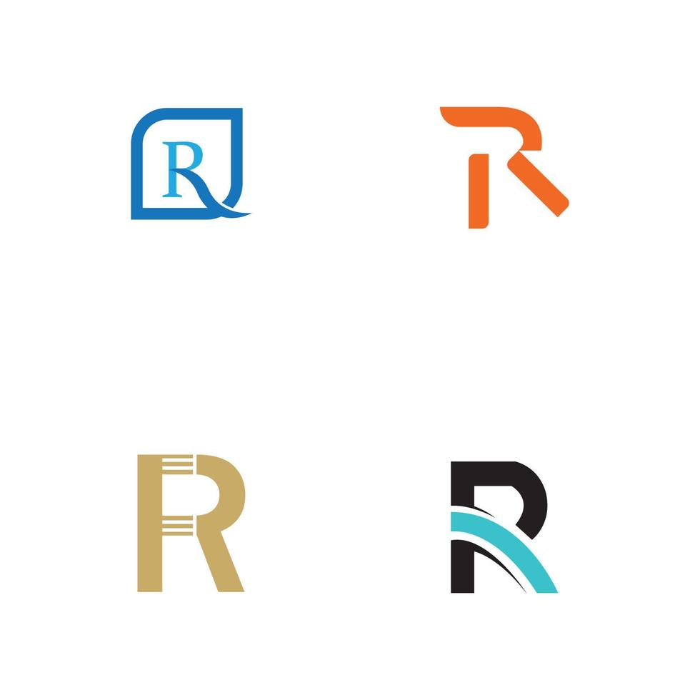 lettera r logo modello icona vettoriale design
