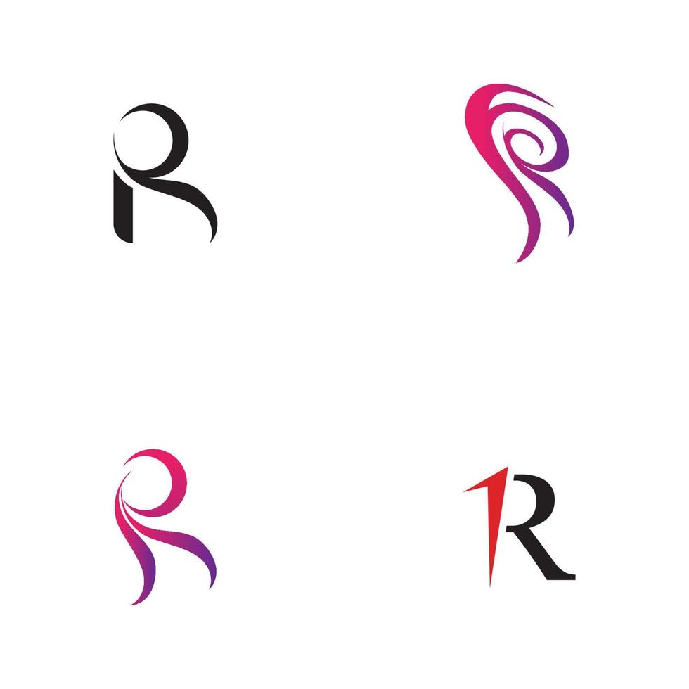 lettera r logo modello icona vettoriale design