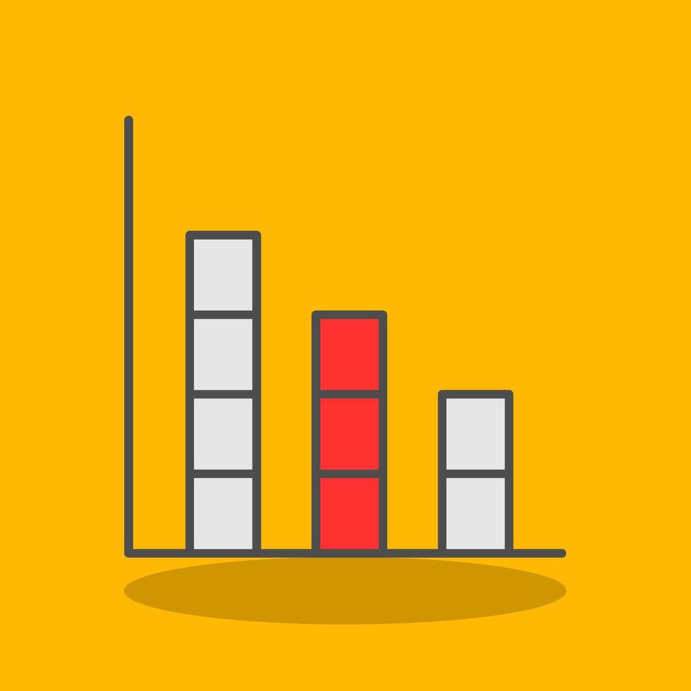 bar grafico pieno ombra icona vettore