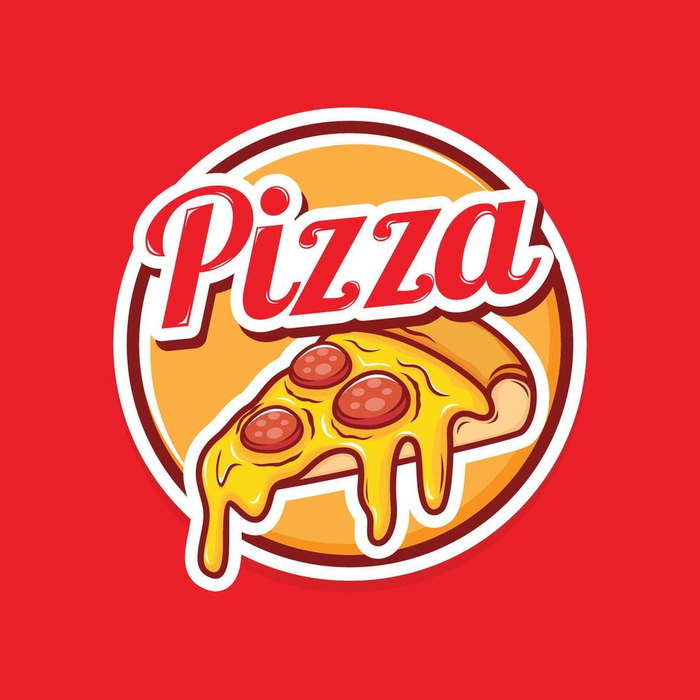 pizzeria emblema su lavagna. Pizza logo modello. emblema per bar, ristorante o cibo consegna servizio. vettore