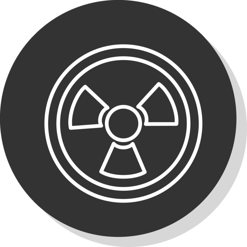 nucleare linea grigio cerchio icona vettore