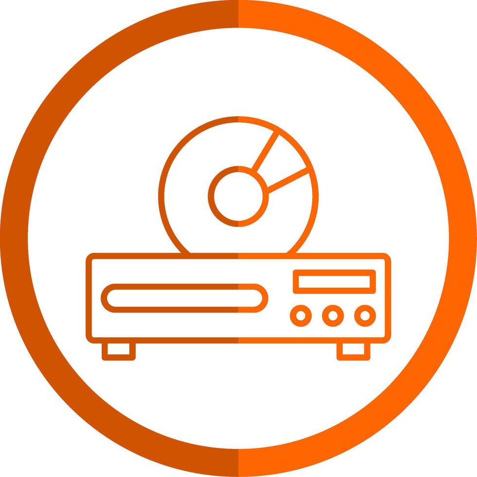 DVD giocatore linea arancia cerchio icona vettore