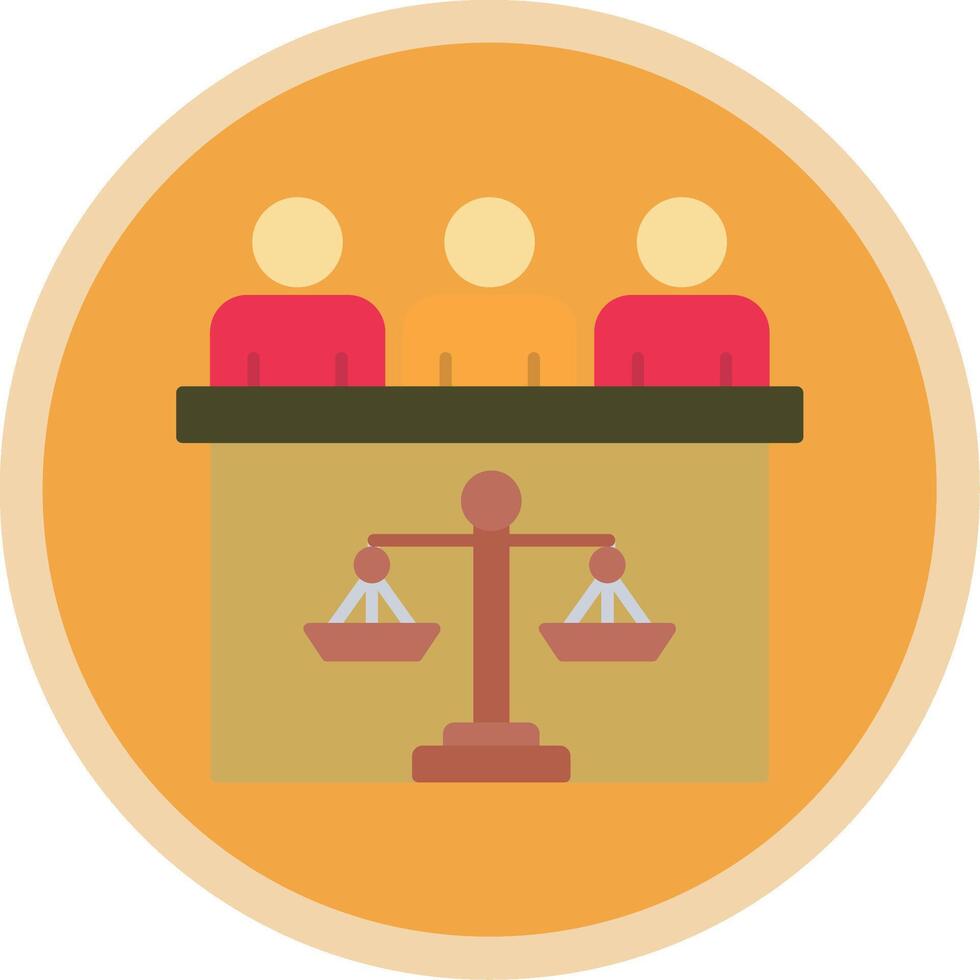 Tribunale giuria piatto Multi cerchio icona vettore
