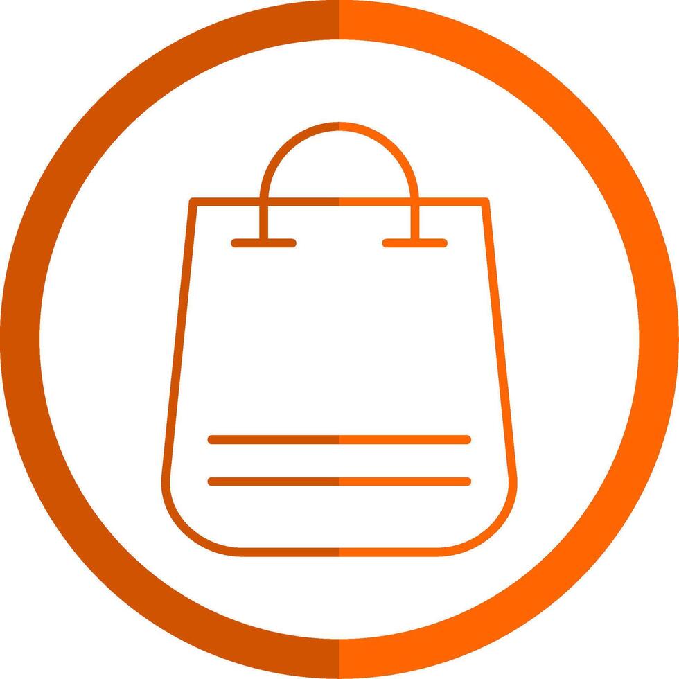shopping Borsa linea arancia cerchio icona vettore
