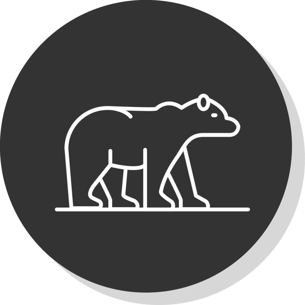polare orso linea grigio cerchio icona vettore