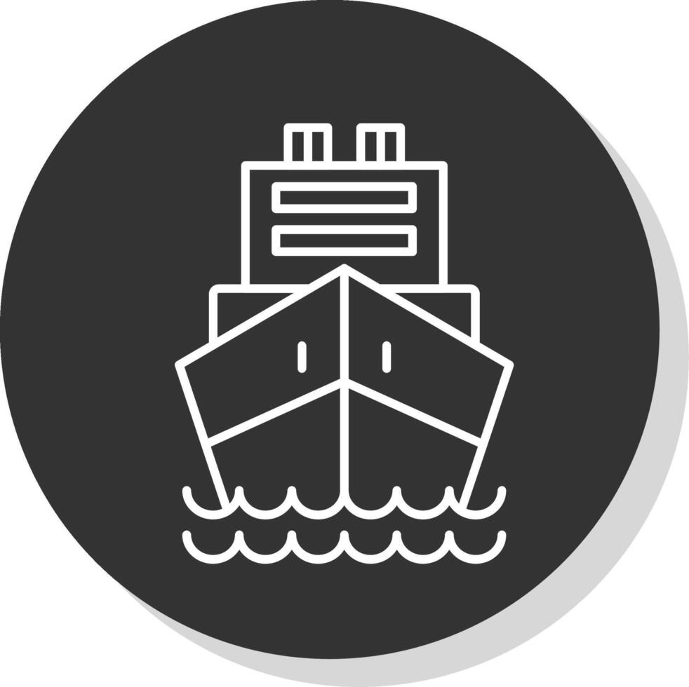 la logistica nave linea grigio cerchio icona vettore