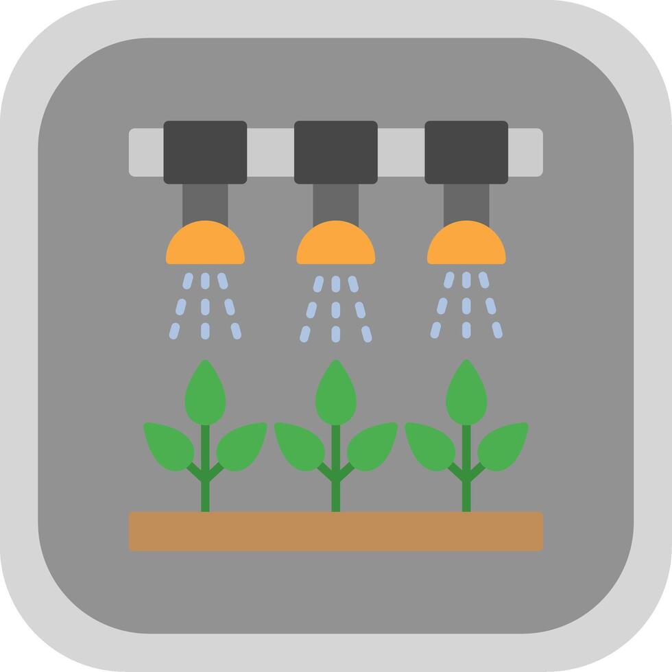 irrigazione sistema piatto il giro angolo icona vettore