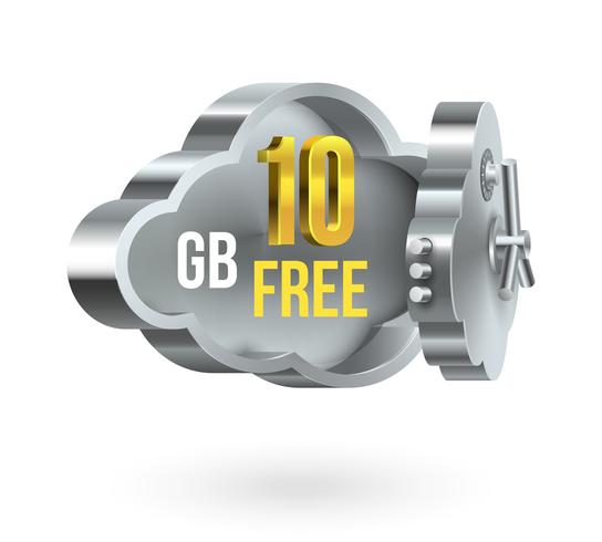 Banner di promozione di archiviazione cloud gratuito vettore