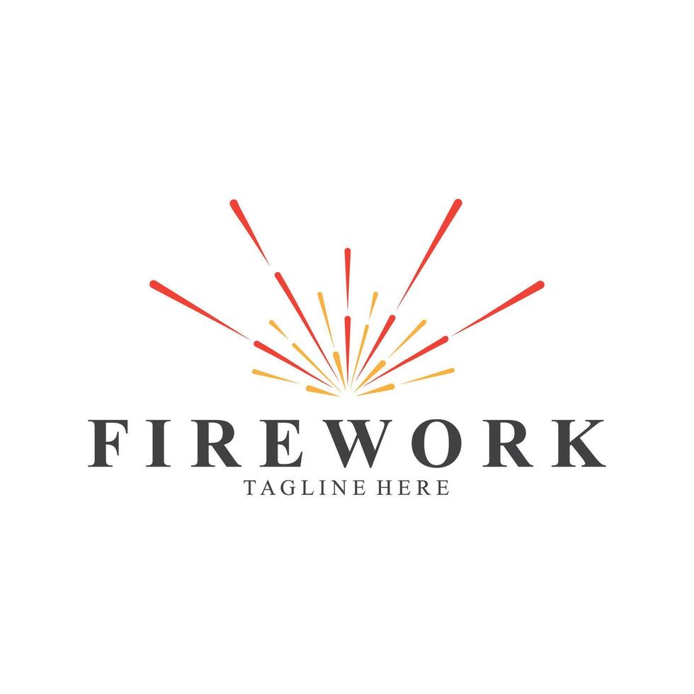 semplice fuoco d'artificio logo, nuovo anno Vektor design vettore