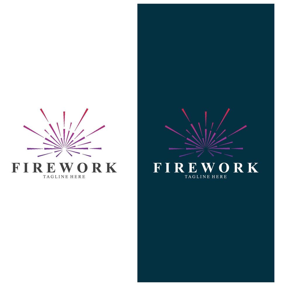 semplice fuoco d'artificio logo, nuovo anno Vektor design vettore