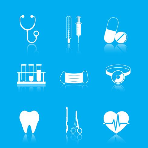 Set di icone di strumenti di assistenza sanitaria vettore