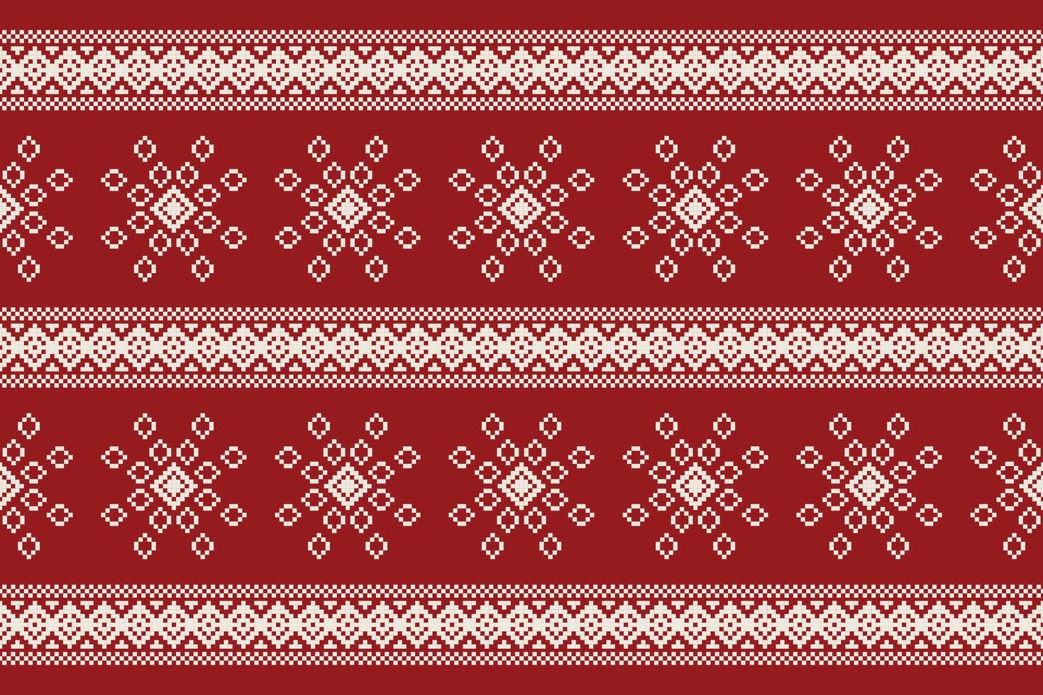 tradizionale etnico motivi ikat geometrico tessuto modello attraversare punto.ikat ricamo etnico orientale pixel rosso sfondo. astratto, illustrazione. trama, natale, decorazione, carta da parati. vettore