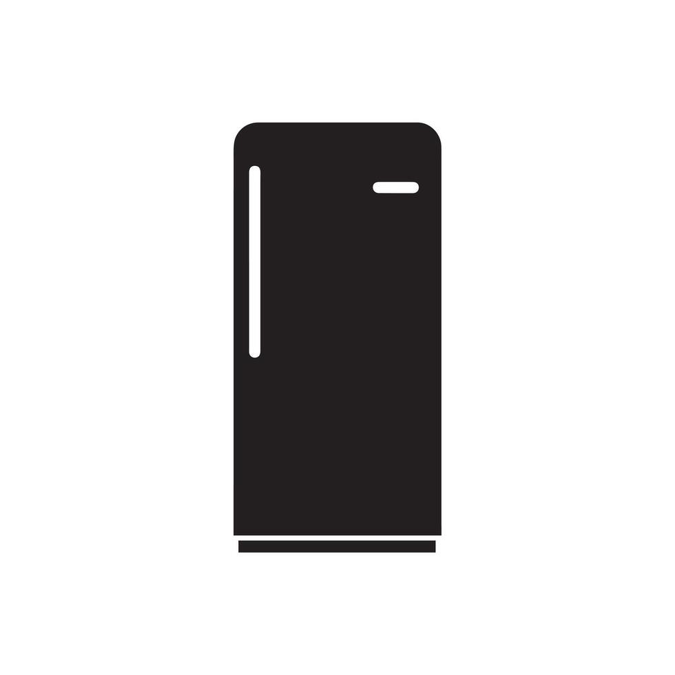 frigo icona. nero frigo icona su bianca sfondo. illustrazione vettore