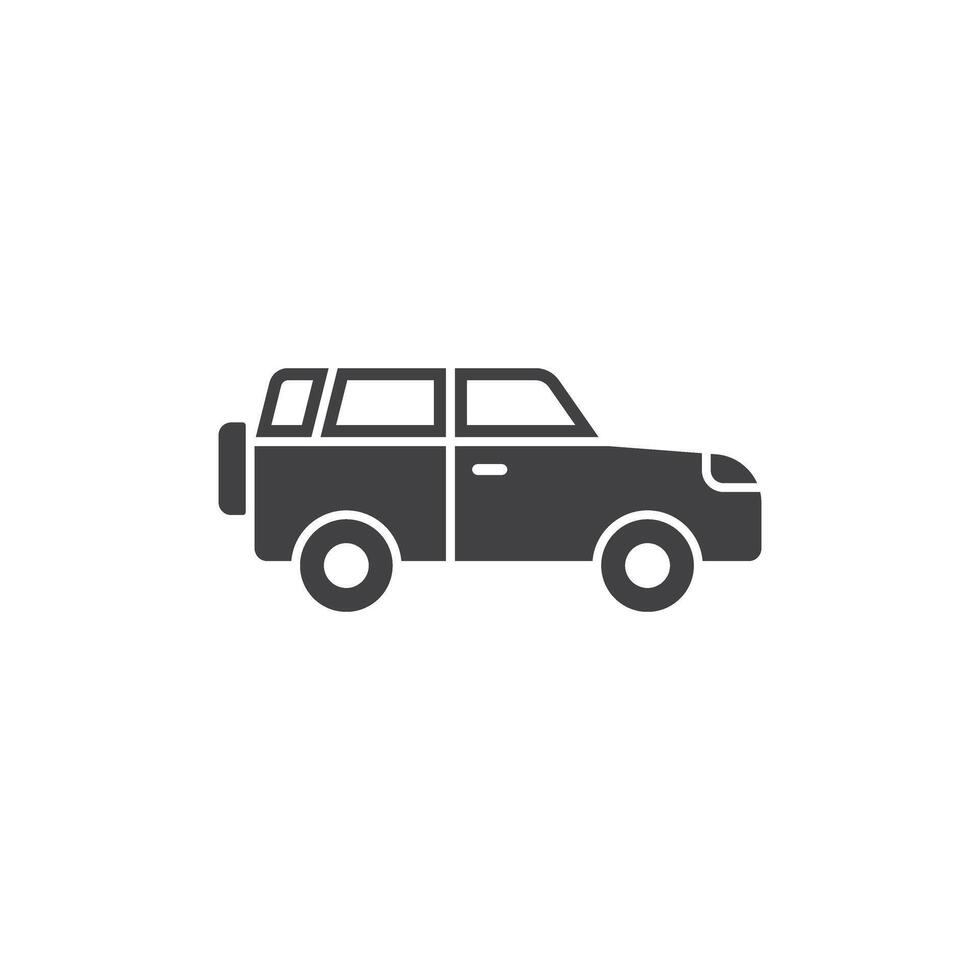 suv auto icona nel piatto stile. automobile illustrazione su isolato sfondo. trasporto cartello attività commerciale concetto. vettore