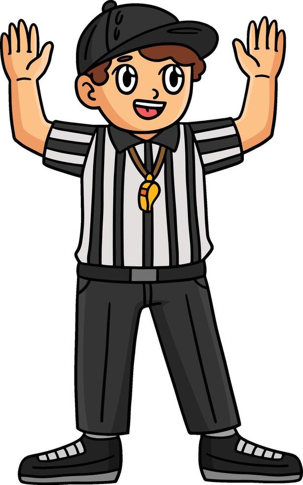 americano calcio arbitro cartone animato clipart vettore