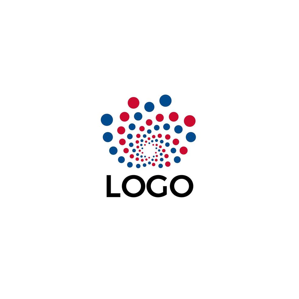 modello di logo floreale astratto, concetto di logo vettoriale di punti loto per yoga e spa, marchio cosmetico ed emblema di medicina orientale
