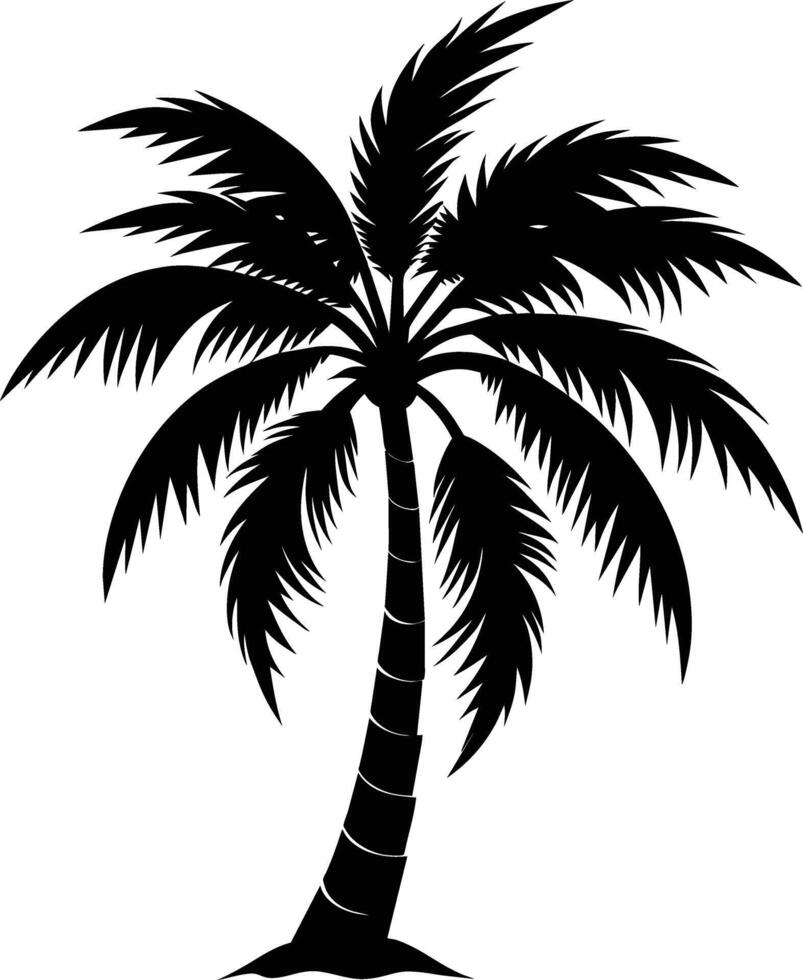 sagoma di palma su sfondo bianco vettore
