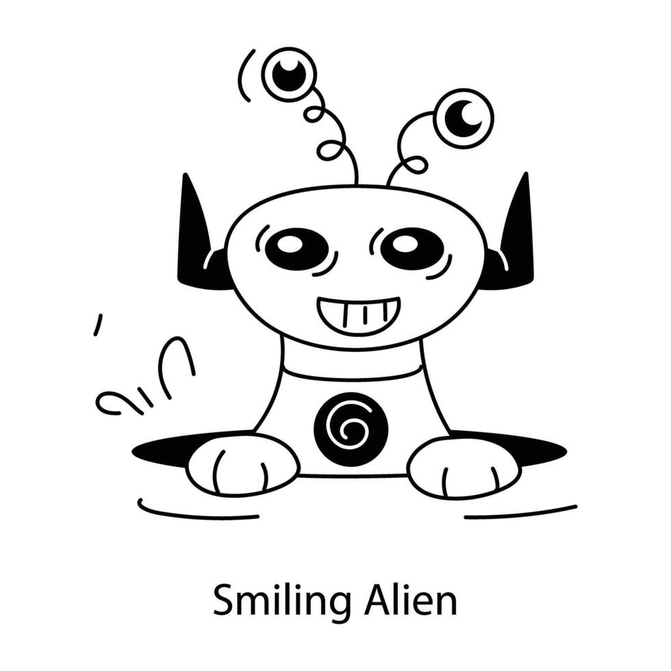 di moda sorridente alieno vettore
