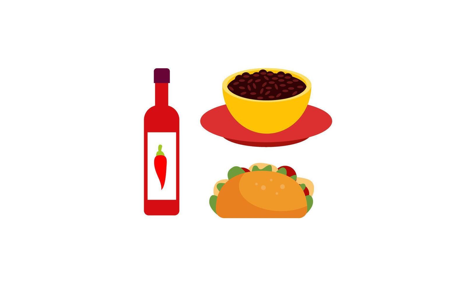 messicano cibo firma piatti illustrazione vettore