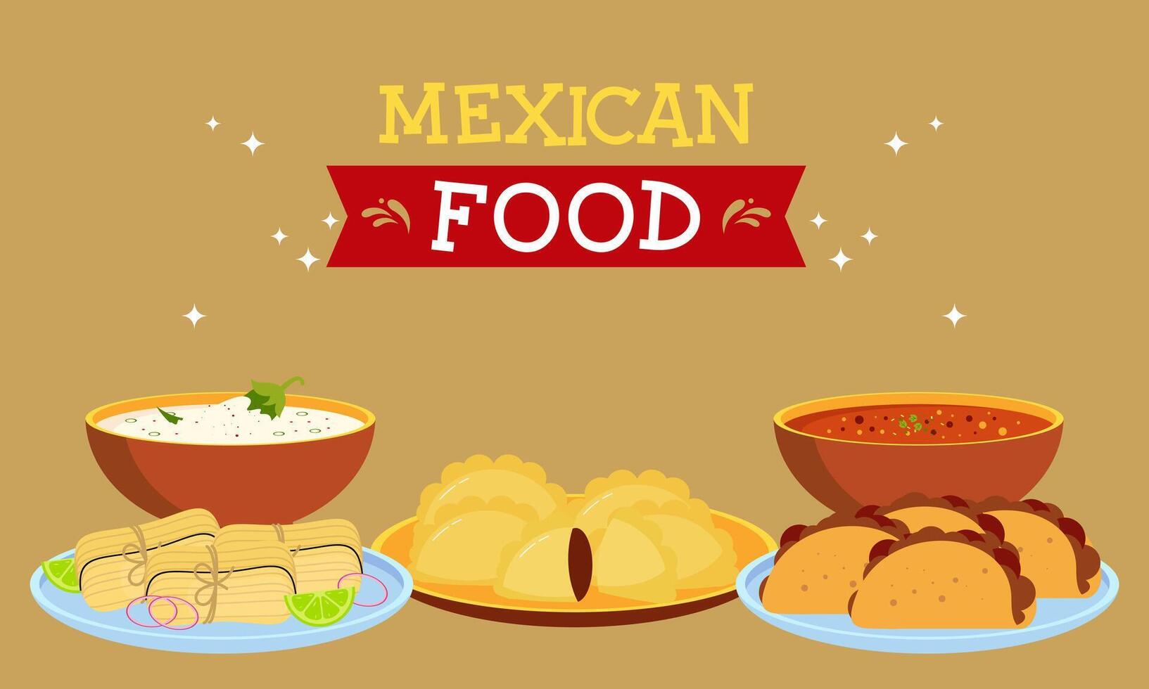 messicano cibo firma piatti illustrazione vettore