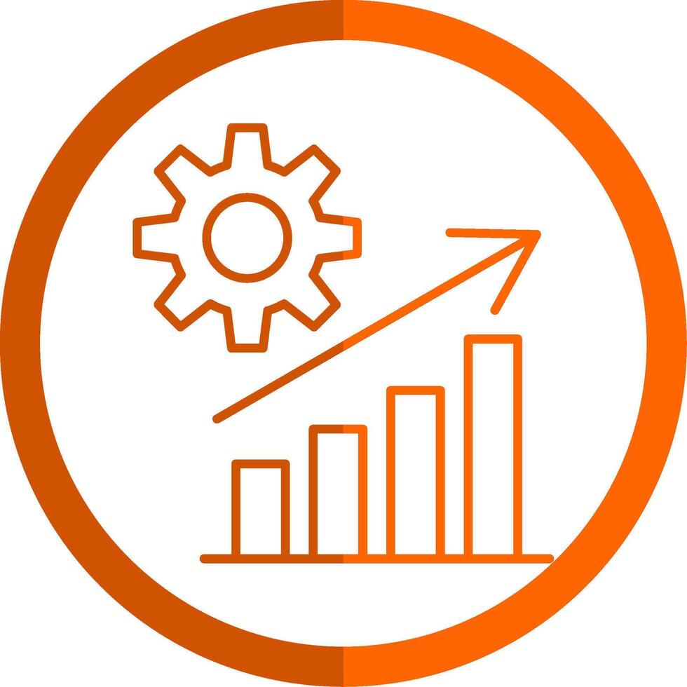 crescita linea arancia cerchio icona vettore