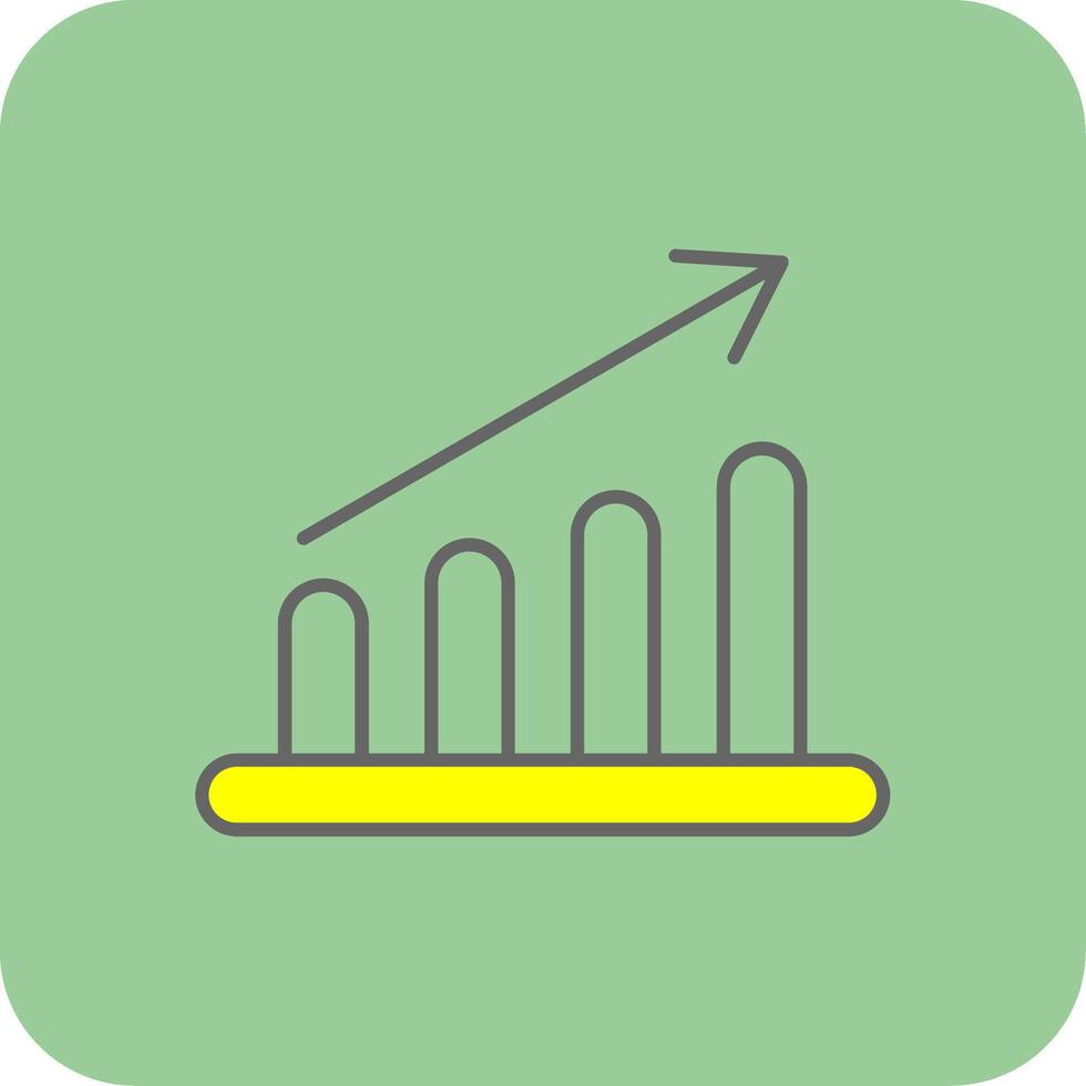 grafico bar pieno giallo icona vettore