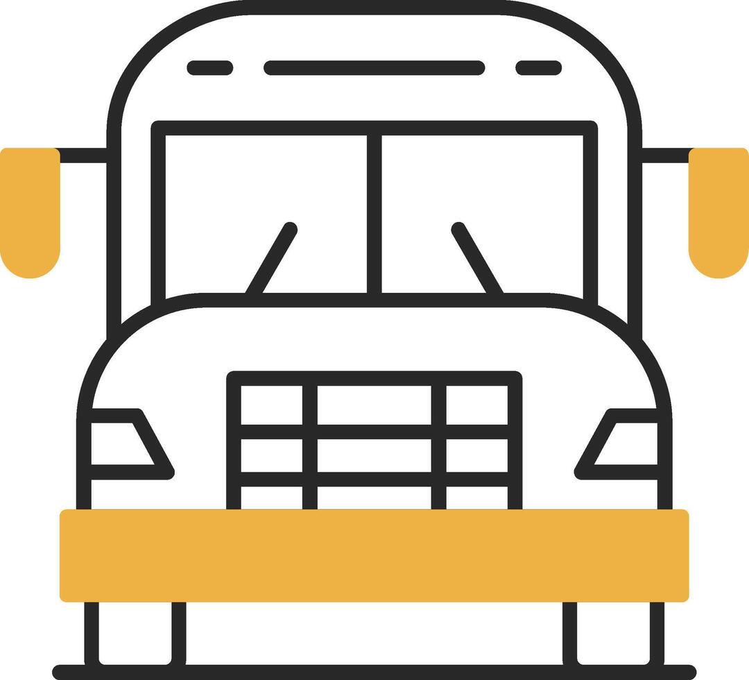 scuola autobus spellato pieno icona vettore