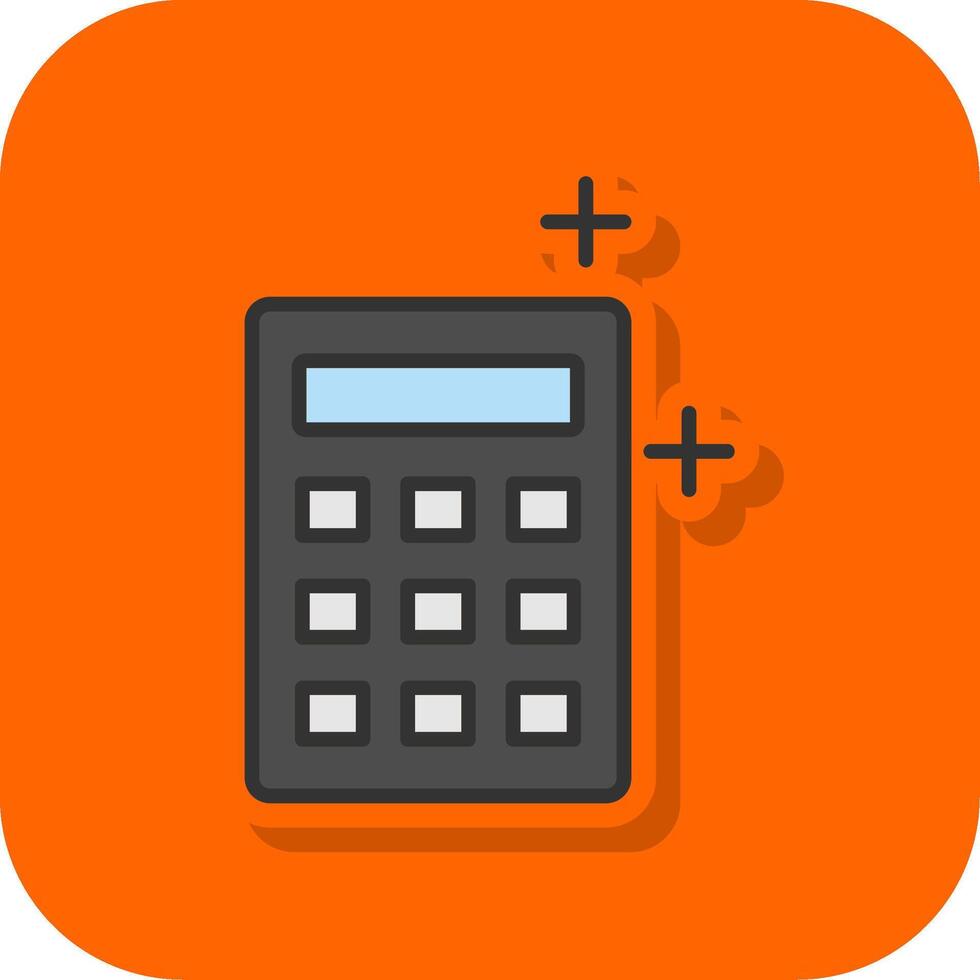 calcolatrice pieno arancia sfondo icona vettore