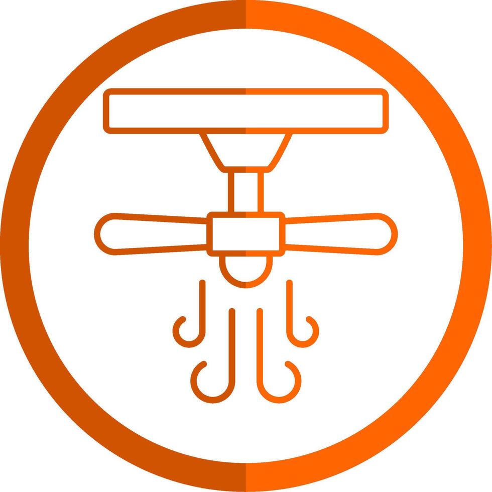 soffitto fan linea arancia cerchio icona vettore