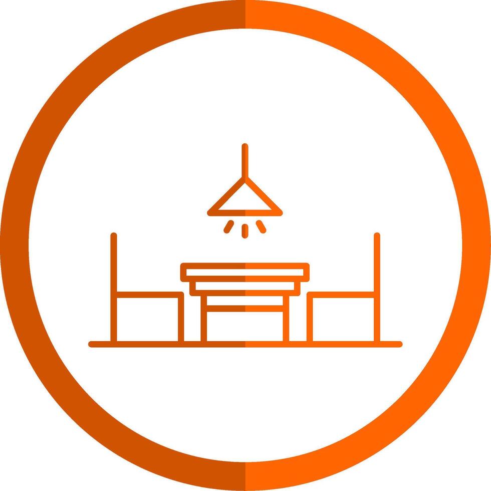 cucina tavolo linea arancia cerchio icona vettore