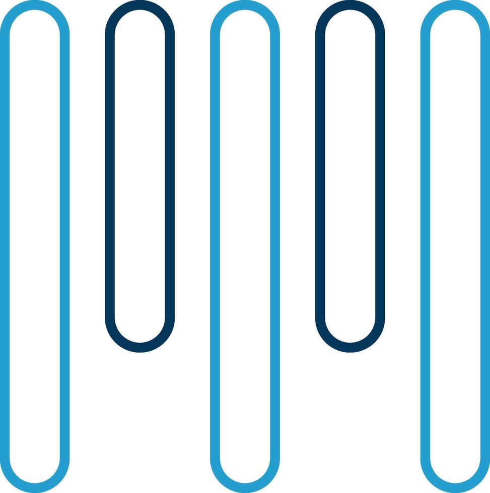 verticale allineare superiore linea blu Due colore icona vettore