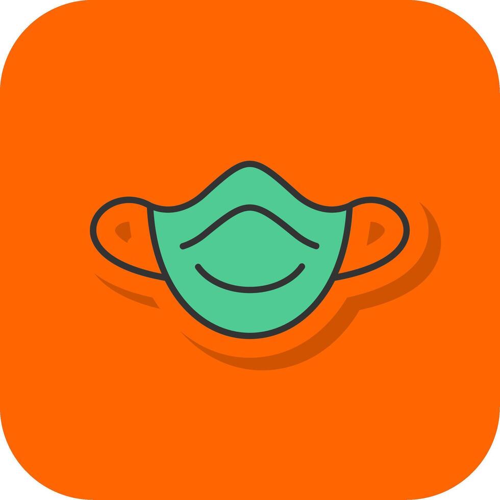 polvere maschera pieno arancia sfondo icona vettore