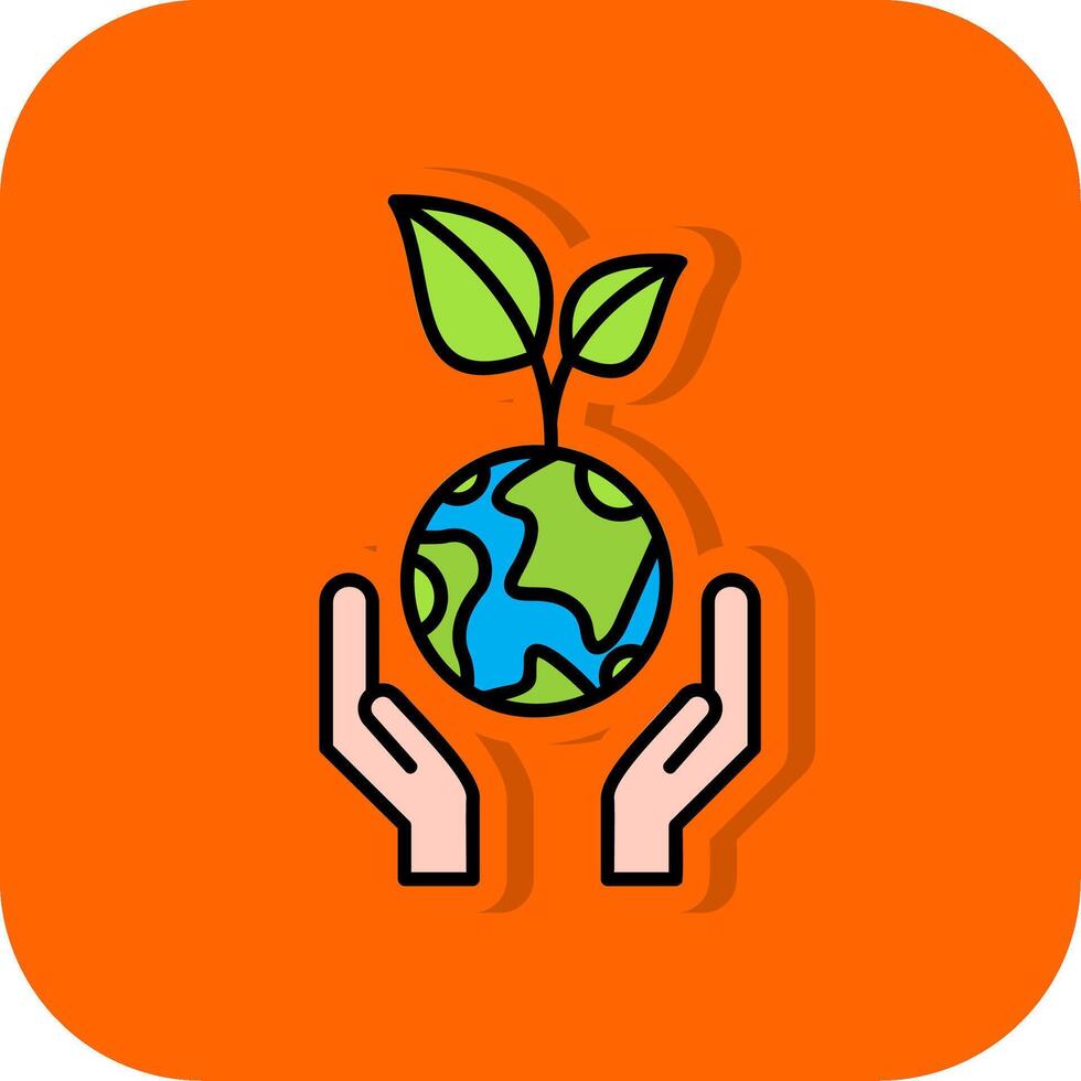 sostenibile sviluppo pieno arancia sfondo icona vettore
