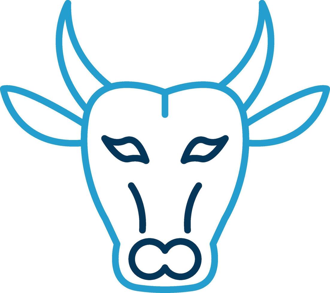 bufalo linea blu Due colore icona vettore