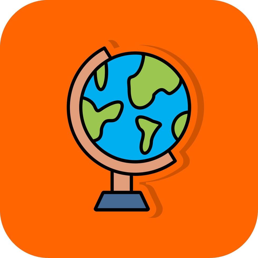 geografia pieno arancia sfondo icona vettore