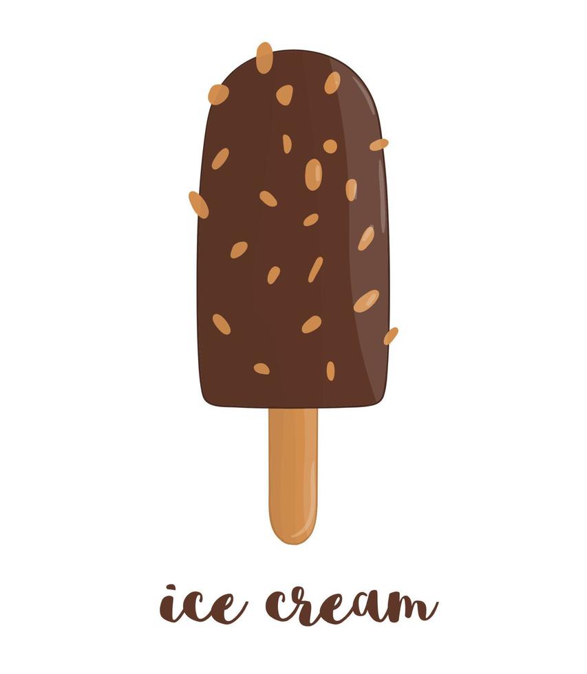 illustrazione vettoriale di gelato colorato. dolce dolce estivo. disegno di ghiaccio isolato su sfondo bianco.