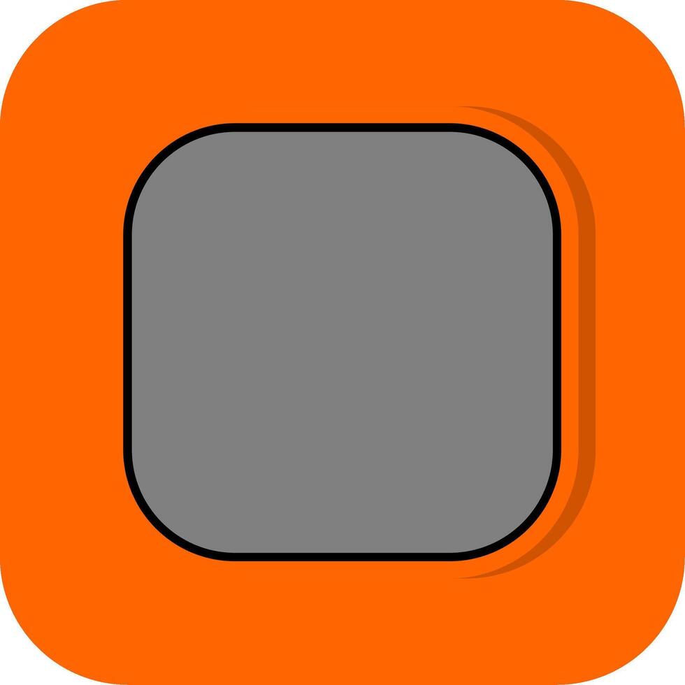 il giro angolo pieno arancia sfondo icona vettore