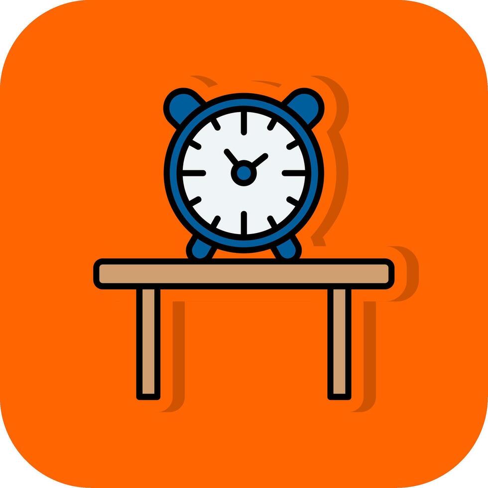 tavolo orologio pieno arancia sfondo icona vettore