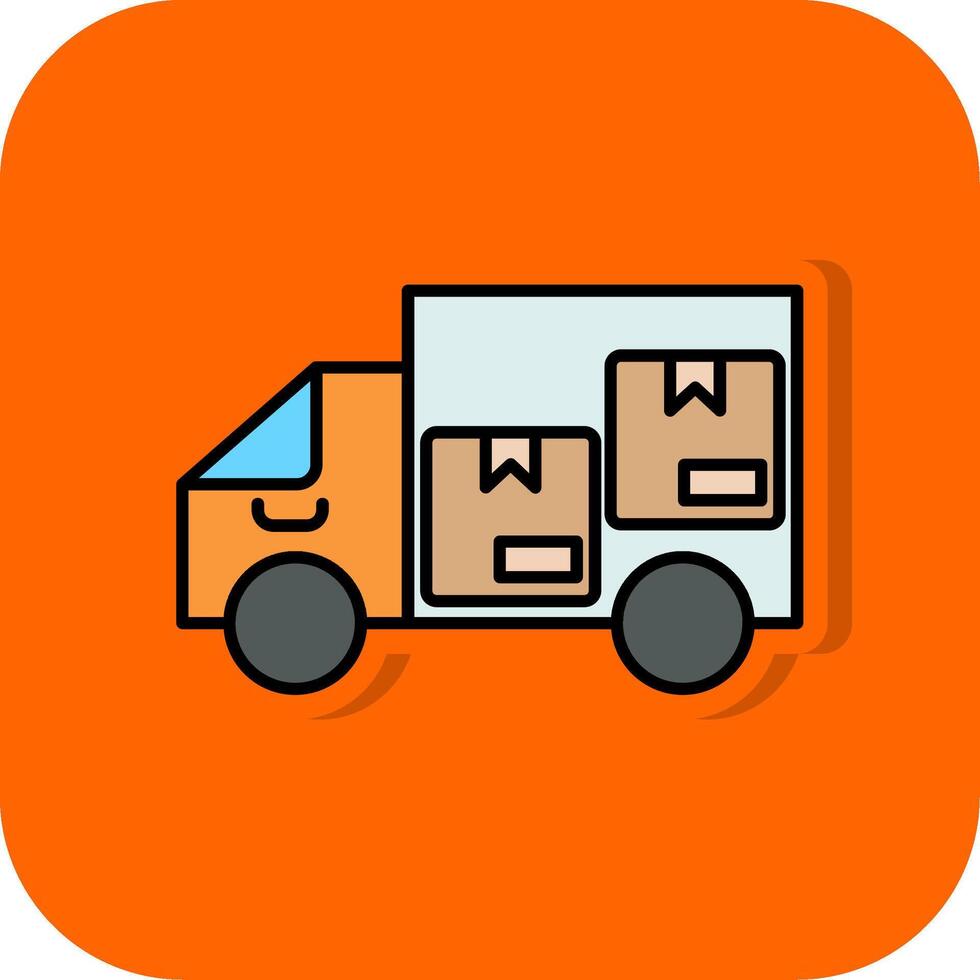 esprimere consegna pieno arancia sfondo icona vettore