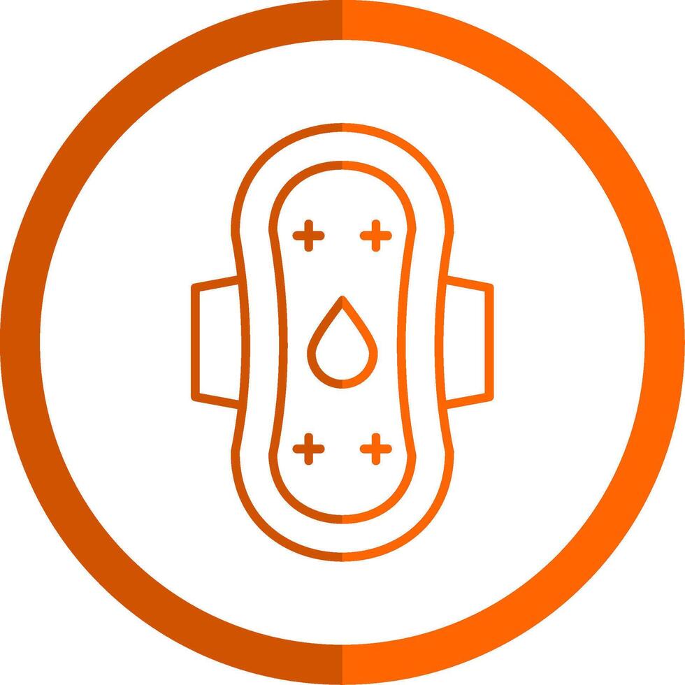 sanitario asciugamano linea arancia cerchio icona vettore