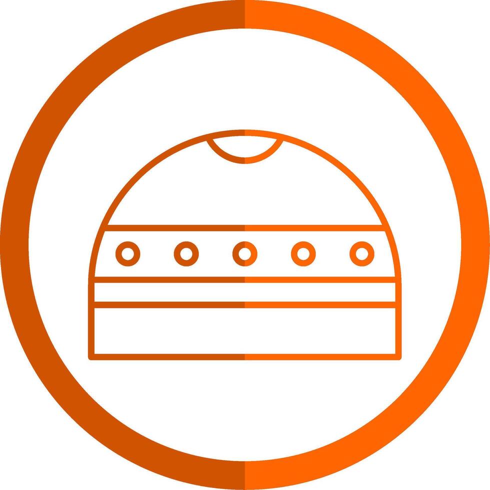 berretto linea arancia cerchio icona vettore