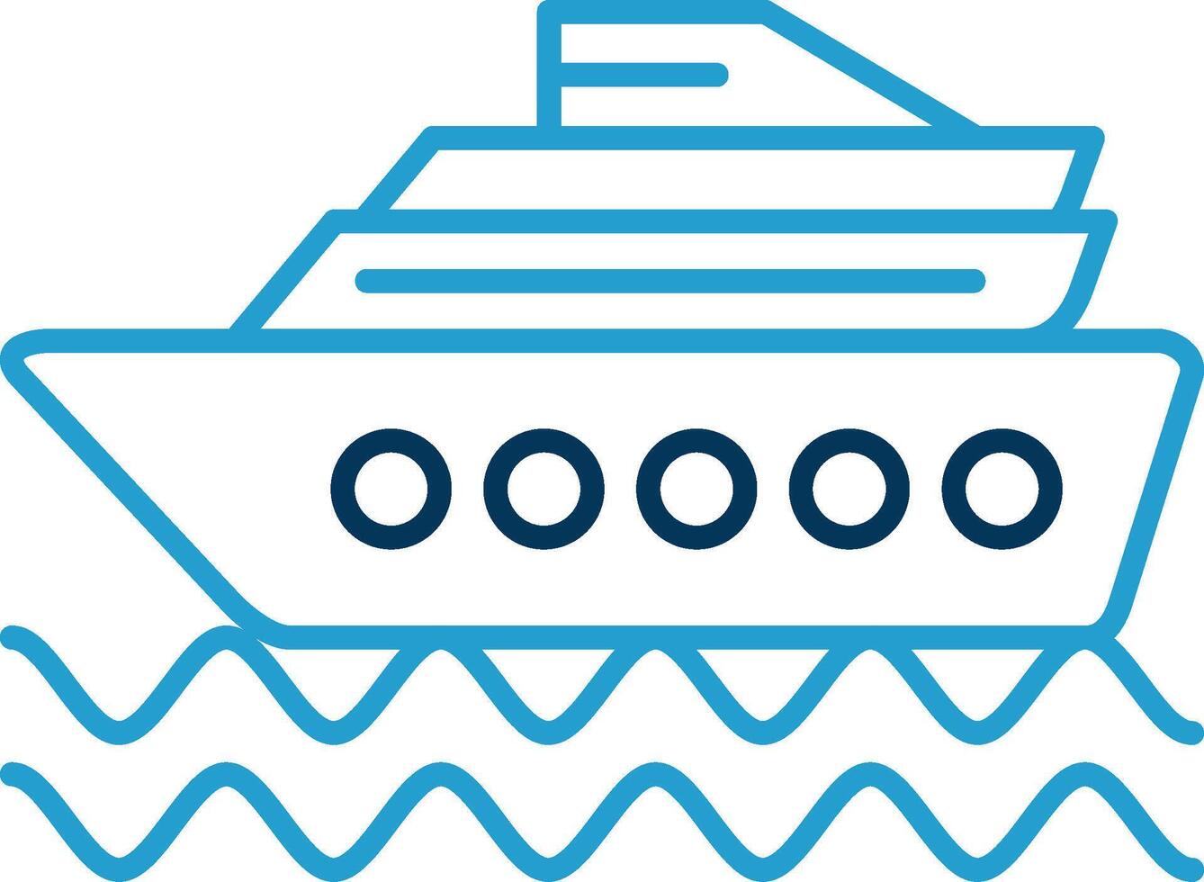 crociera nave linea blu Due colore icona vettore