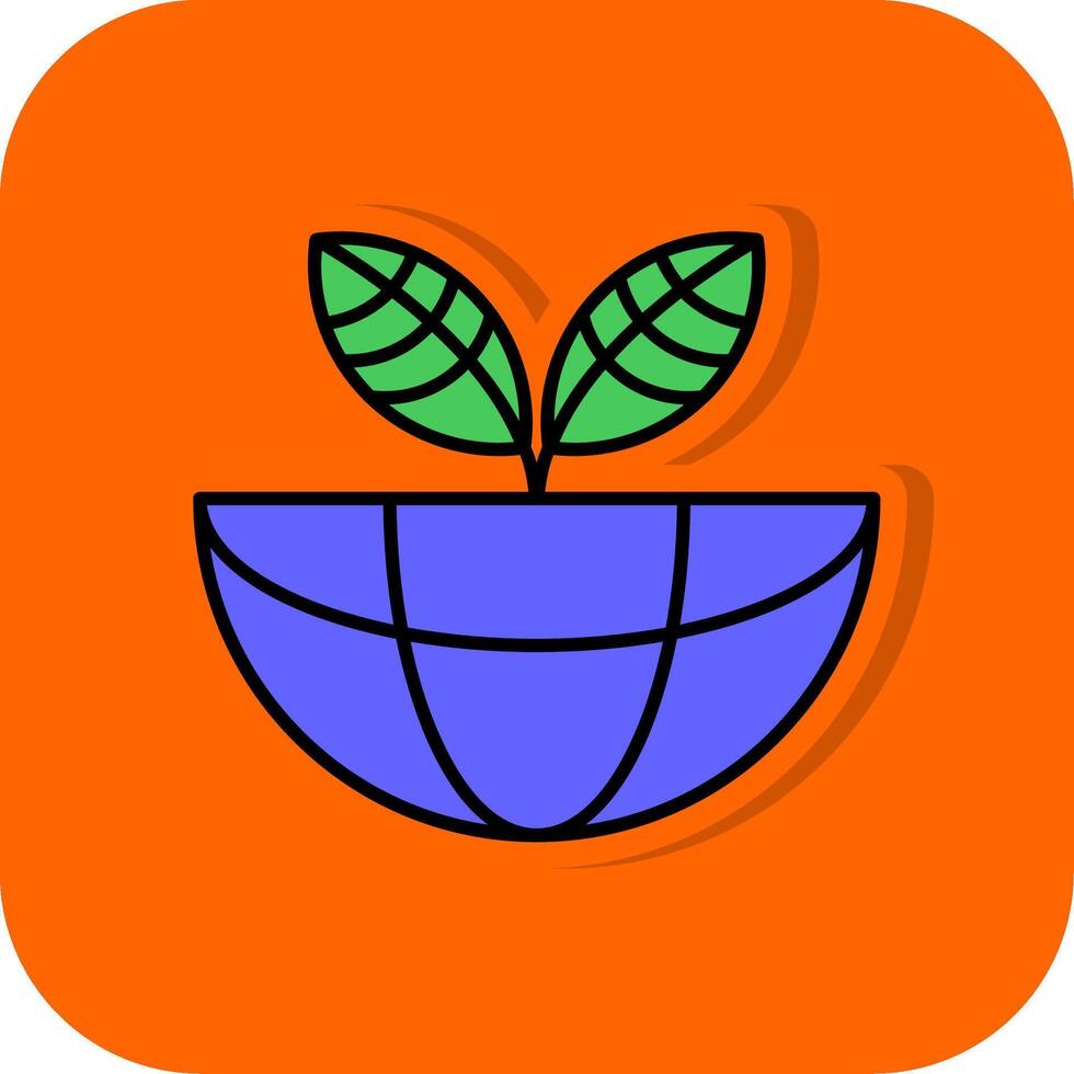ecosistema pieno arancia sfondo icona vettore