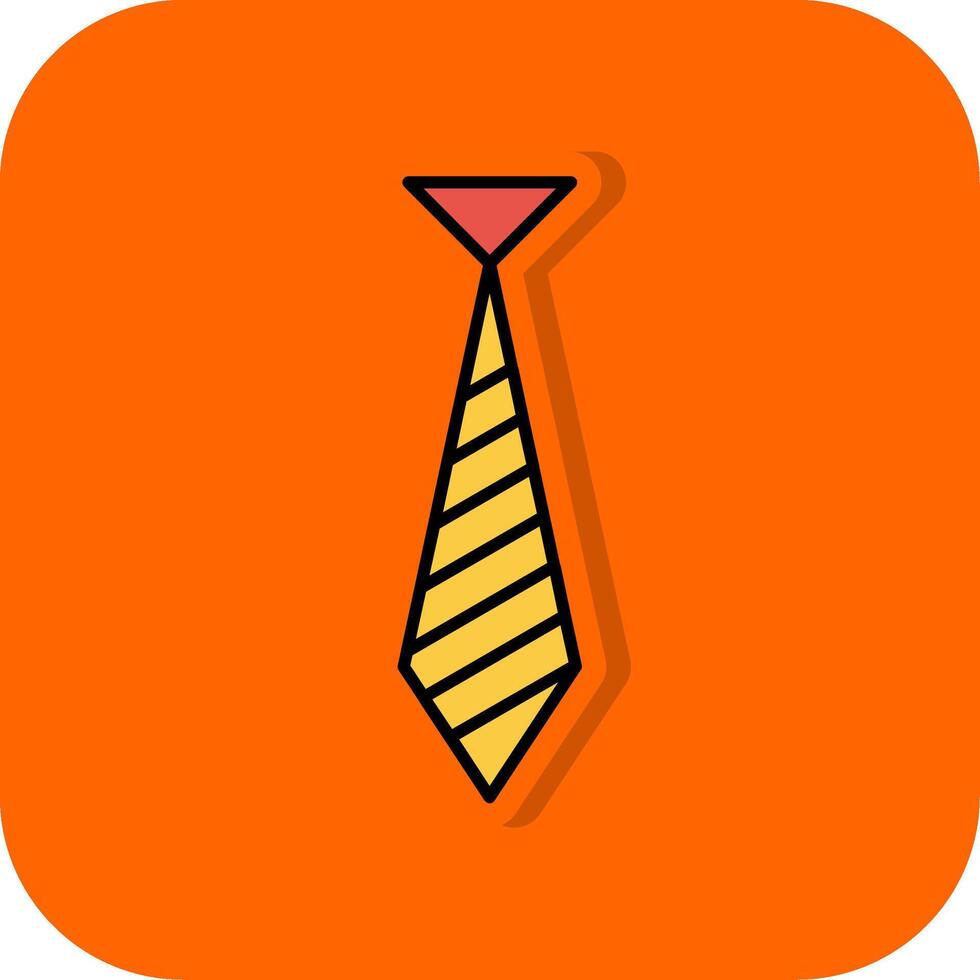 cravatta pieno arancia sfondo icona vettore