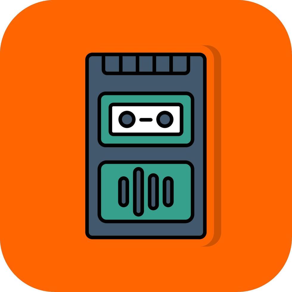 registratore pieno arancia sfondo icona vettore