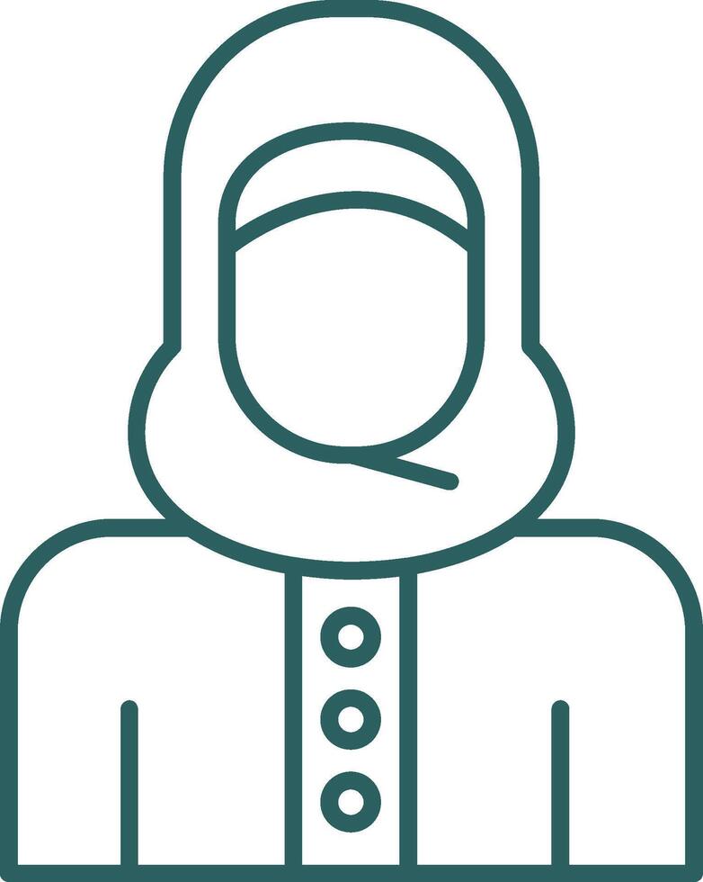 islamico donna linea pendenza il giro angolo icona vettore