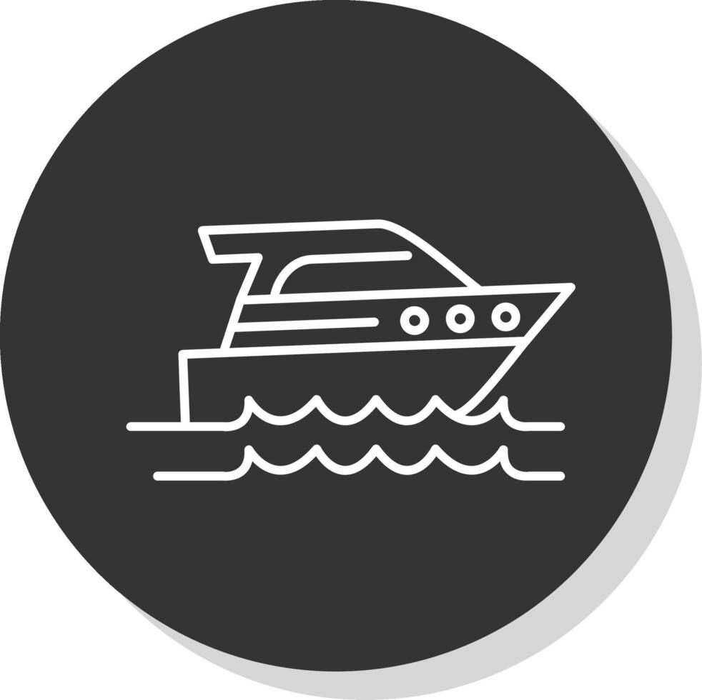 velocità barca linea grigio cerchio icona vettore