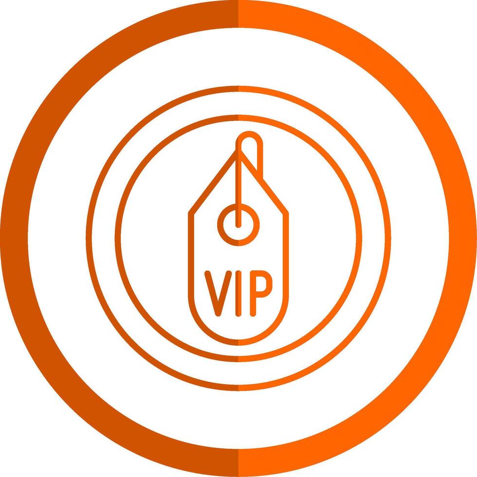 vip linea arancia cerchio icona vettore