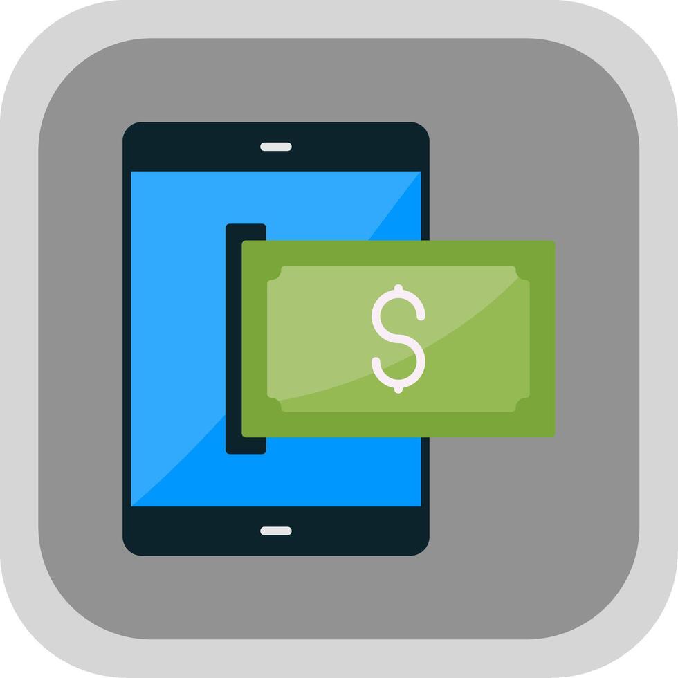 mobile pagare piatto il giro angolo icona vettore